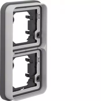Hager WNA408 raam 2-voudig verticaal inbouw IP55 grijs