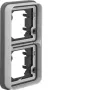Hager WNA408 raam 2-voudig verticaal inbouw IP55 grijs