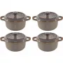 Staub Mini Cocotte Set 4-delig Keramiek Rond Antiekgrijs 10 cm