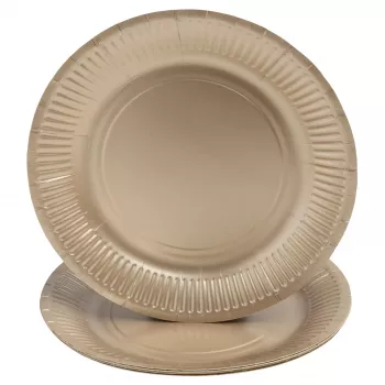 PROnappe 10 papieren borden, rond, Ø 23 cm, goud