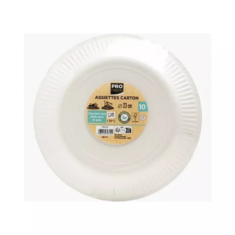 PROnappe 10 Kartonnen borden, rond, Ø 23 cm, goud