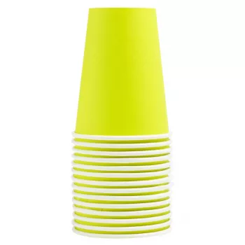 PROnappe 15 papieren bekers 200 ml, kiwi green (89113I)