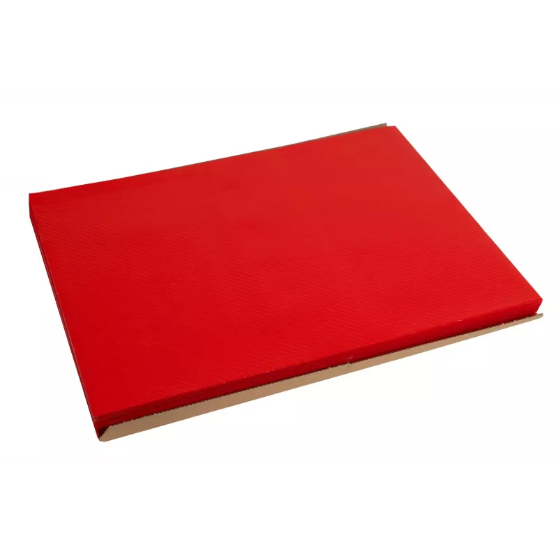 PROnappe wegwerp-tafelmat 400 x 300 mm rood geëmbosseerd licht satijnpapier 52 g/m²