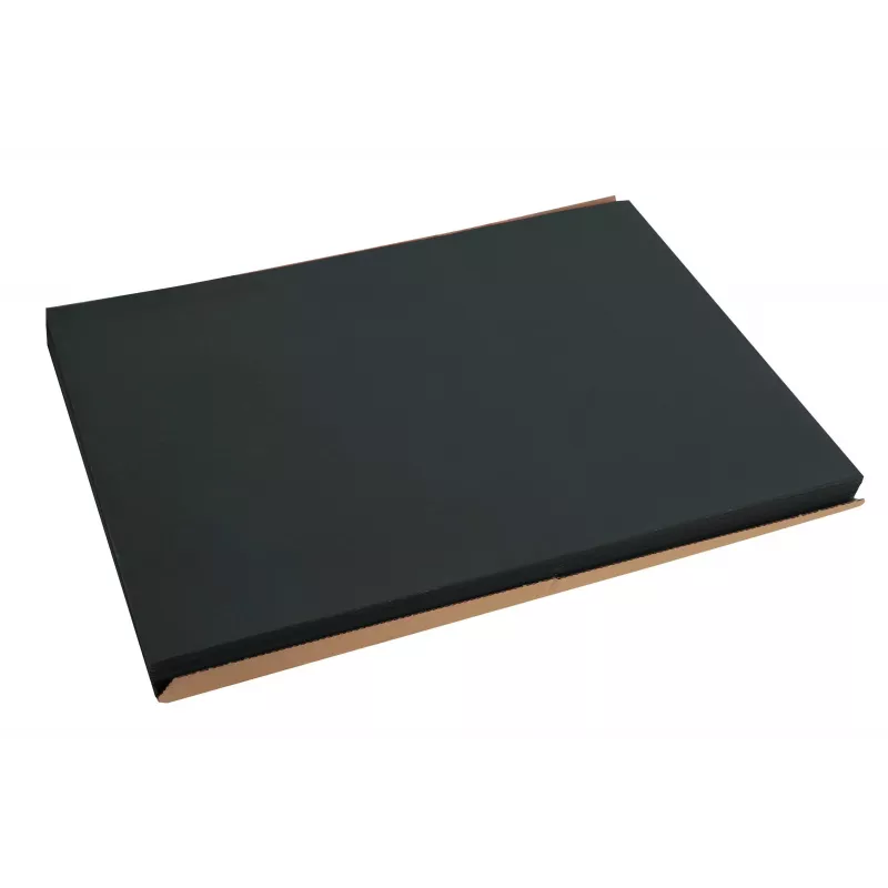 PROnappe wegwerp-tafelmat 400 x 300 mm zwart, geëmbosseerd, licht satijnpapier