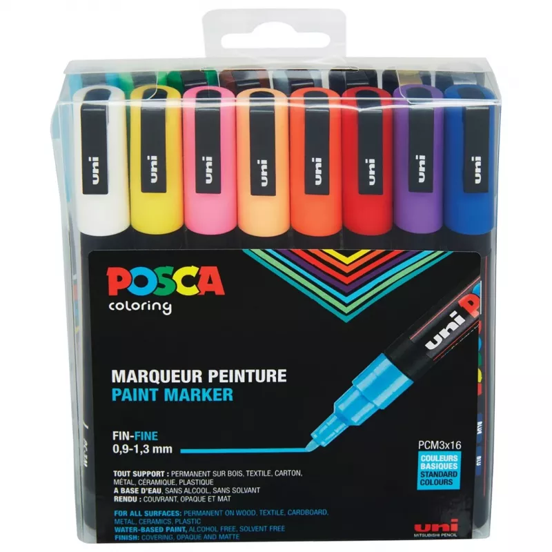 Faber-Castell UNI PC-3M Paint Marker set - 16 gemengde kleuren