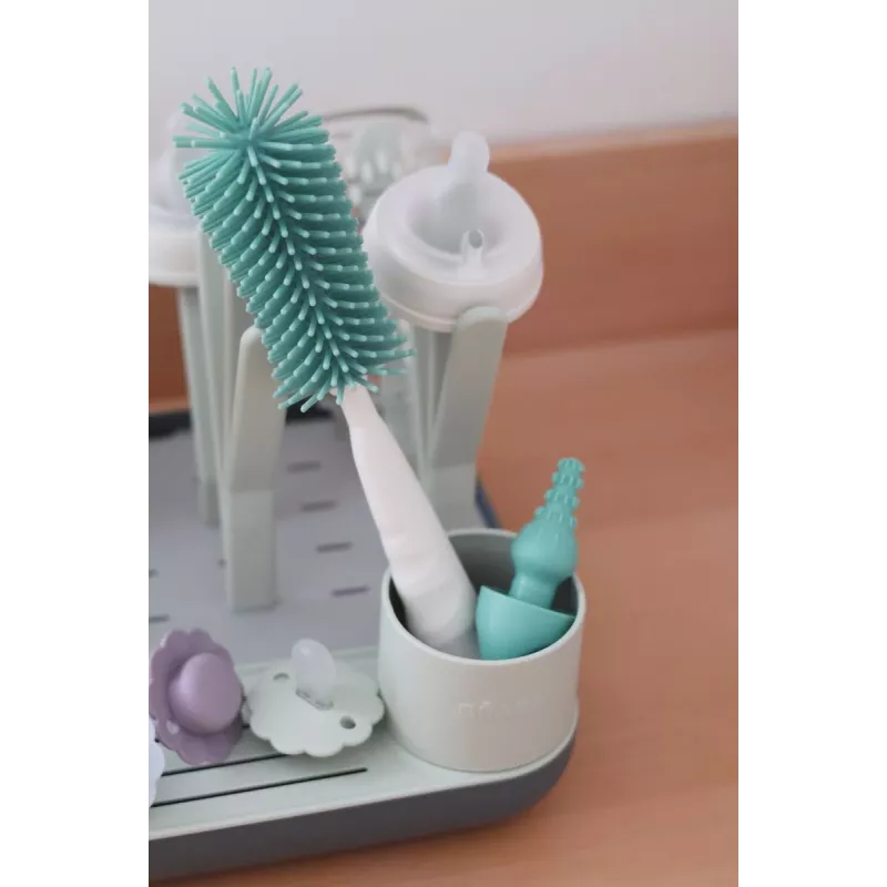 Beaba siliconen fles- en speenborstel Sage Green