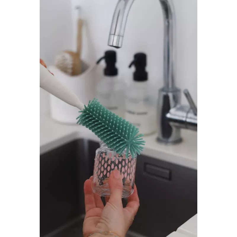 Beaba siliconen fles- en speenborstel Sage Green