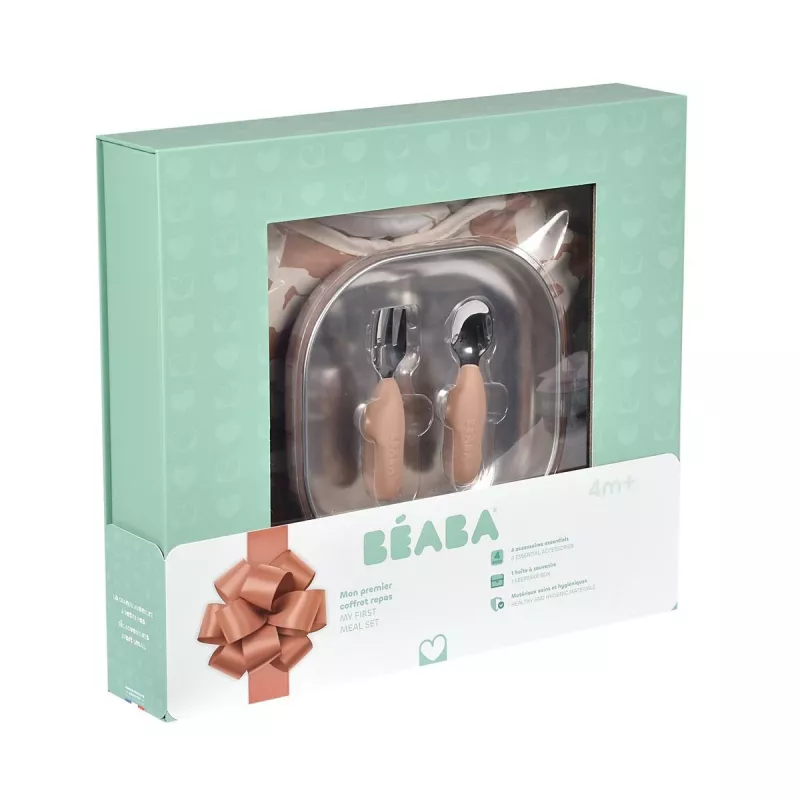Beaba First Meals 3-in-1 geschenkset (bord, bestekset, slab) Savannah Bloom