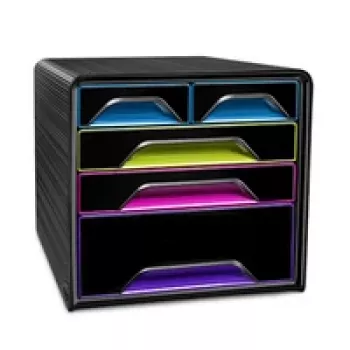CEP Office Solution Smoove bureau-ladeneenheid A4 5 laden wit/multicolor transparant