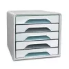 CEP Office Solution Smoove ladebox wit met kleurstrepen DIN A4 5 laden