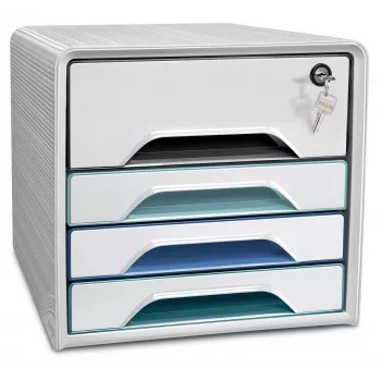 CEP Office Solution Smoove ladebox wit met bonte lijnen 5 laden