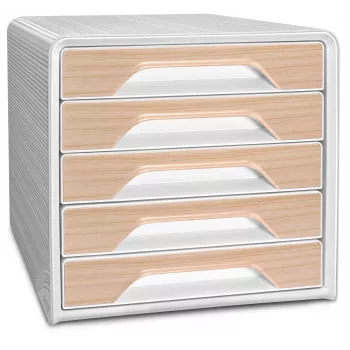 CEP Office Solution Smoove Silva ladebox 5 laden wit/beuken polystyreen gepatenteerd