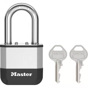 Master Lock Elite 52mm hangslot van massief messing met 38mm geharde stalen beugel, 5-pins cilinder, verschillend sluitend, incl. 2 sleutels