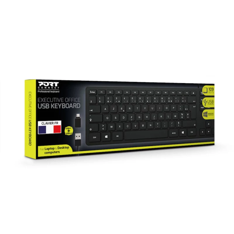 PORT Designs PORT Connect toetsenbord - USB, USB-C - Frans AZERTY-layout - zwart