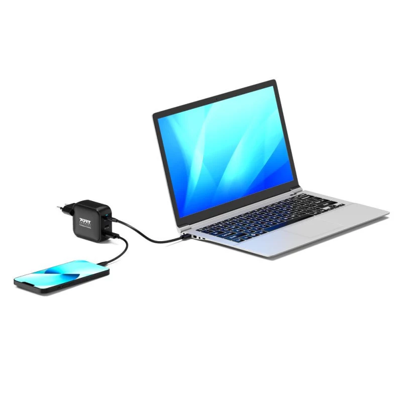 PORT Designs wandlader Type C PD 100W GaN+ C naar C-kabel 2M EU