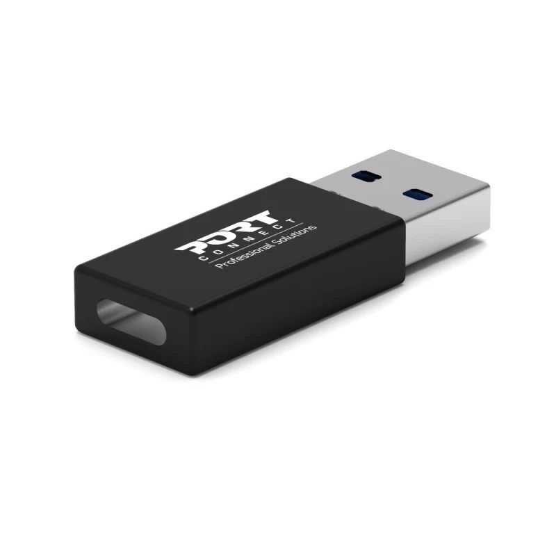 PORT Designs USB-A naar USB-C-converter - USB 2.0-adapter - zwart