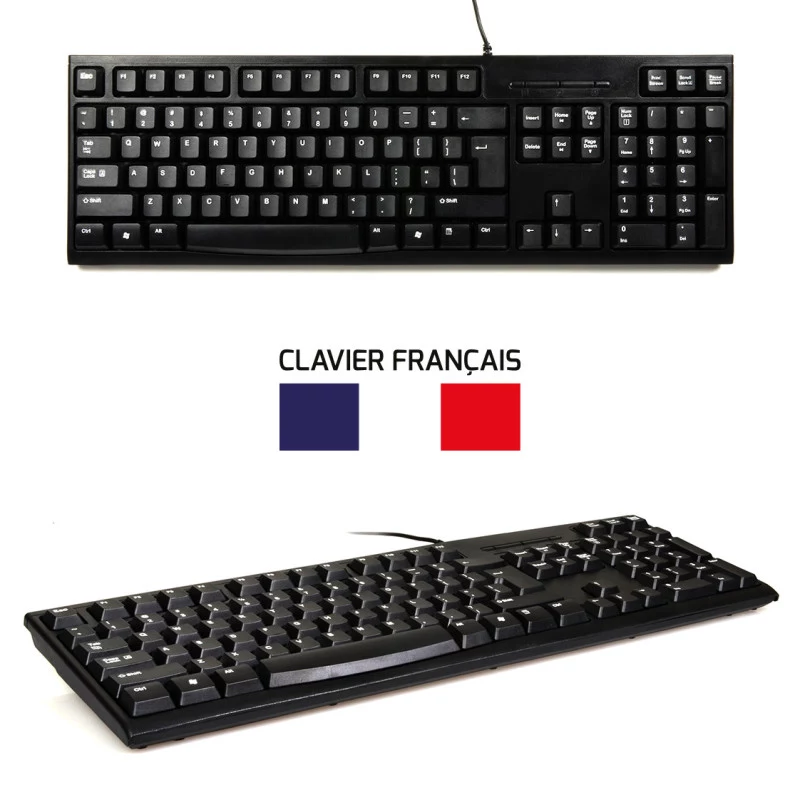 PORT Designs 900900 full-size bedraad USB-toetsenbord en muis-combo, AZERTY-indeling, zwart