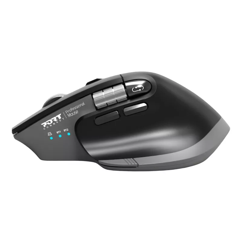 PORT Designs PORT Connect Professional ULTIMATE draadloze oplaadbare muis - optisch - 6 knoppen - 2,4 GHz, Bluetooth - USB-ontvanger