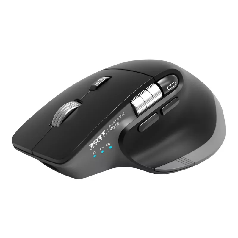 PORT Designs PORT Connect Professional ULTIMATE draadloze oplaadbare muis - optisch - 6 knoppen - 2,4 GHz, Bluetooth - USB-ontvanger