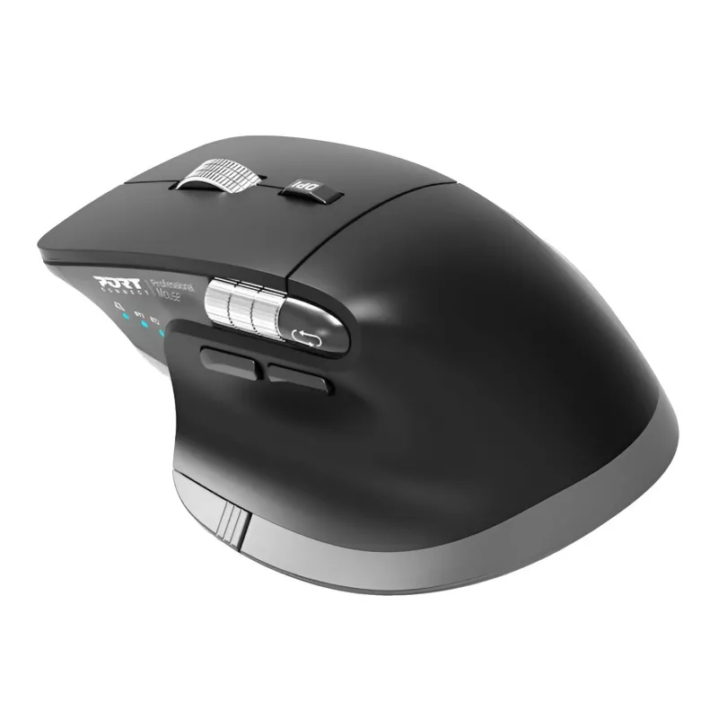 PORT Designs PORT Connect Professional ULTIMATE draadloze oplaadbare muis - optisch - 6 knoppen - 2,4 GHz, Bluetooth - USB-ontvanger