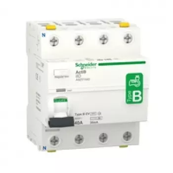 Schneider Electric A9Z51440 aardlekschakelaar 4P 40A type B-EV voor laadstations voor elektrische voertuigen