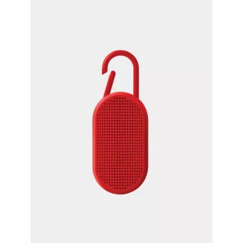 Lexon Mino T draagbare Bluetooth-speaker met standaard en karabijnhaak, rood