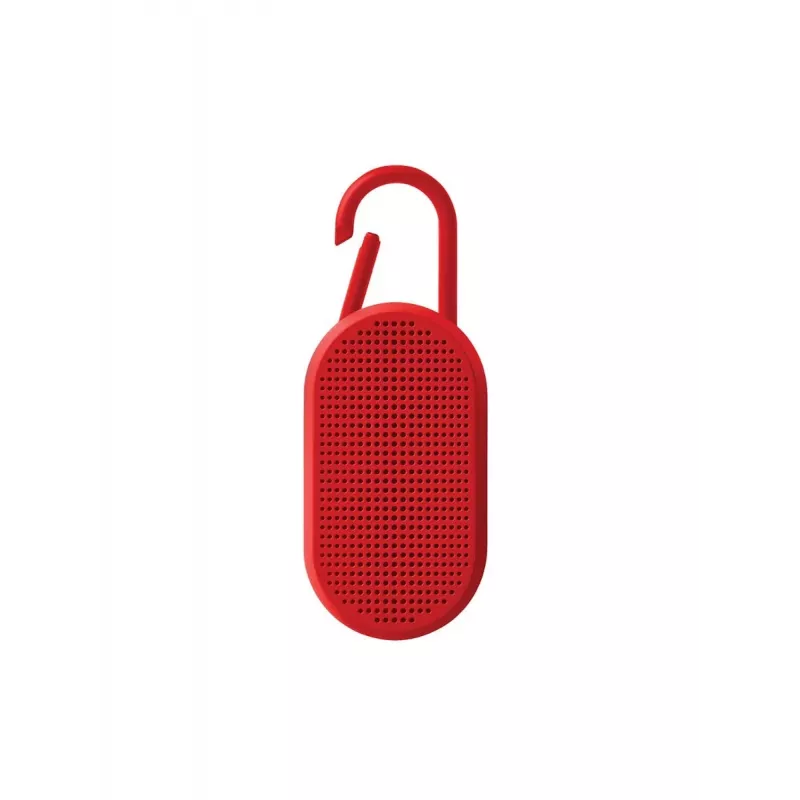 Lexon Mino T draagbare Bluetooth-speaker met standaard en karabijnhaak, rood