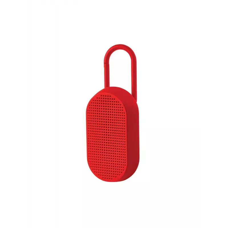 Lexon Mino T draagbare Bluetooth-speaker met standaard en karabijnhaak, rood