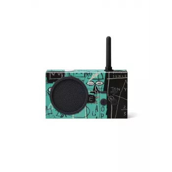 Lexon Tykho 3 X JMB radio Bluetooth draagbare FM-radio met Basquiat-kunstwerk, zwart