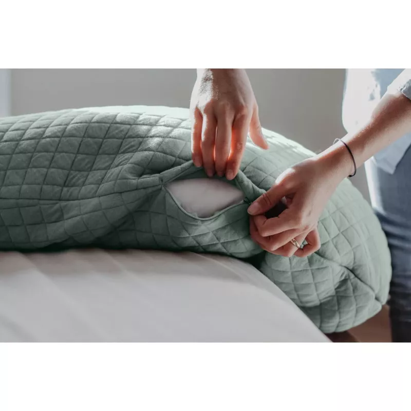 Beaba Big Flopsy voedings- en zwangerschapskussen Fleur de Coton saliegroen