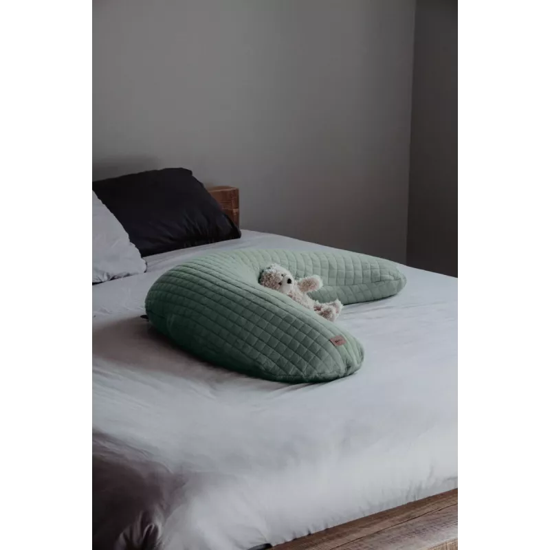 Beaba Big Flopsy voedings- en zwangerschapskussen Fleur de Coton saliegroen