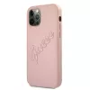 Guess GUHCP12LRSAVSRG Saffiano Vintage Script Hard Case voor Apple iPhone 12 Pro Max, Roze