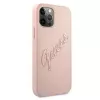 Guess GUHCP12LRSAVSRG Saffiano Vintage Script Hard Case voor Apple iPhone 12 Pro Max, Roze