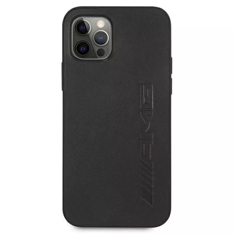 AMG Hardcase Leather Hot Stamped Case voor Apple iPhone 12 Pro Max 6,7 inch zwart