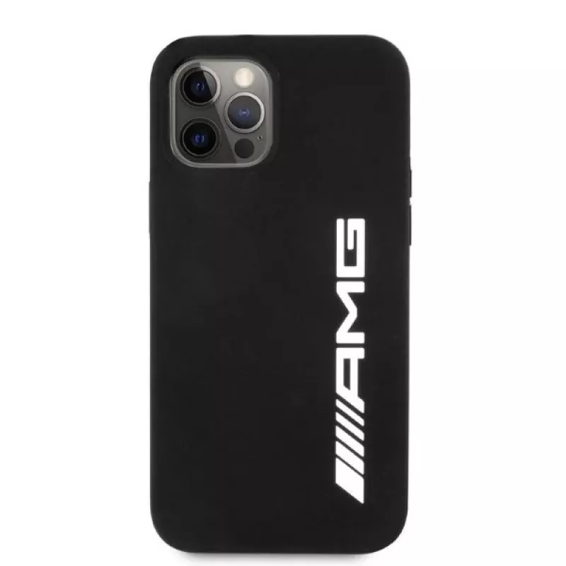 AMG AMHCP12LSGLBGN iPhone 12 Pro Max 6,7 inch zwarte siliconen hoes met groot logo