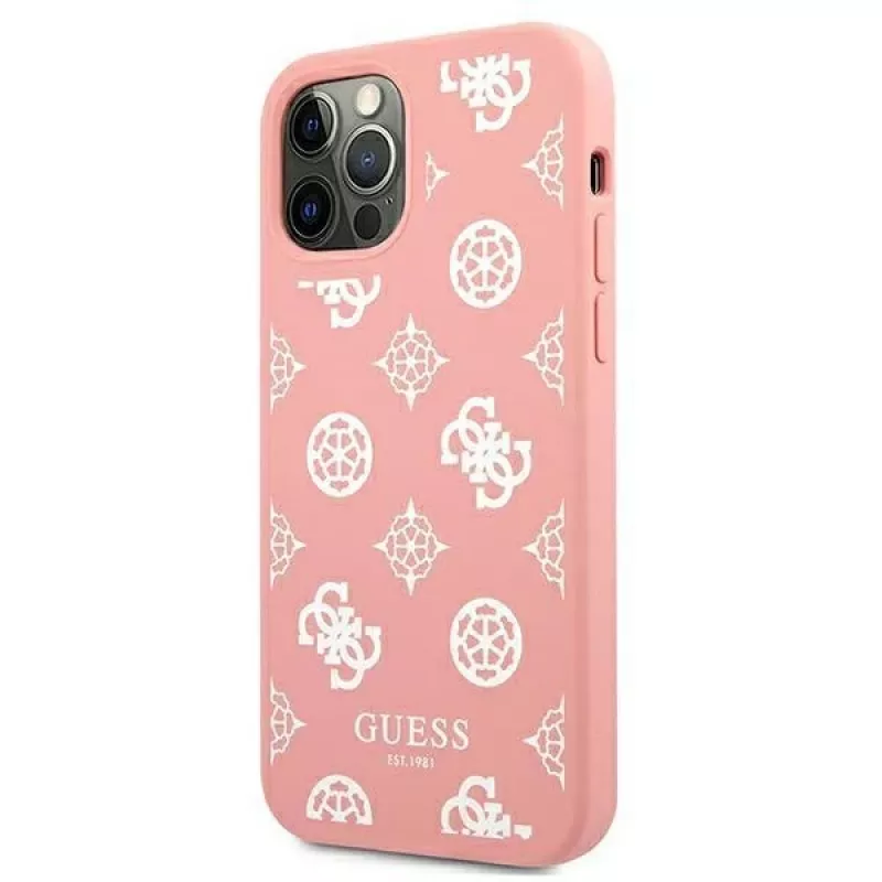 Guess GUHCP12LLSPEWPI iPhone 12 Pro Max 6,7 inch roze hardcase Peony Collection