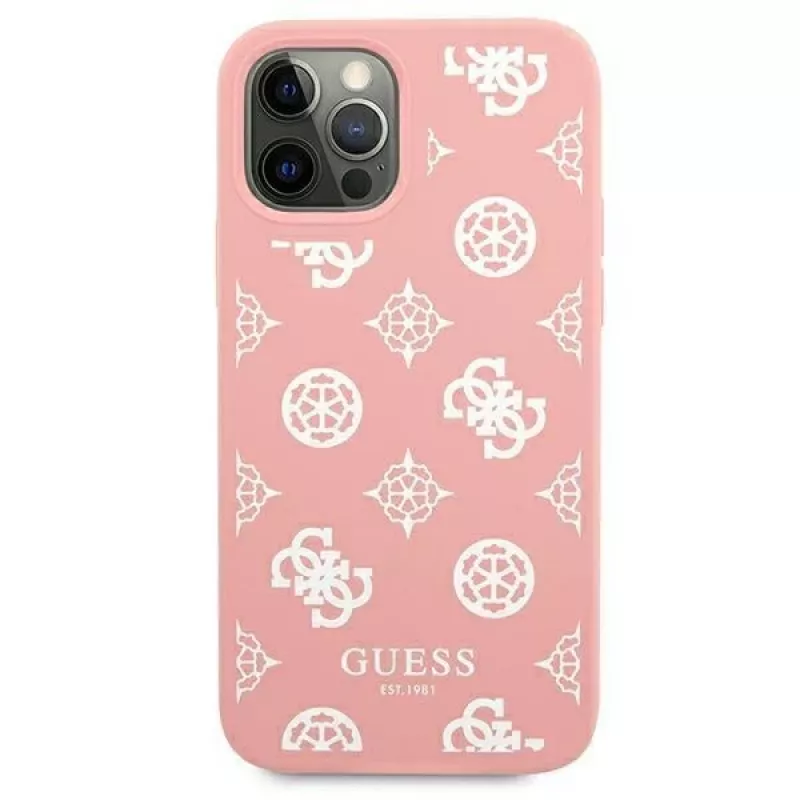Guess GUHCP12LLSPEWPI iPhone 12 Pro Max 6,7 inch roze hardcase Peony Collection