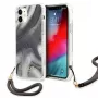 Guess GUHCP12SKSMAGR iPhone 12 Mini 5,4 inch grijze hardcase Marble Collection
