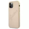 Guess Saffiano Vintage Script Hard Case voor Apple iPhone 12 Pro Max 6,7 inch - goud