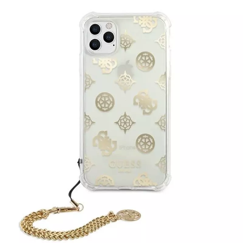 Guess GUHCN58KSPEGO hardcase voor Apple iPhone 11 Pro 5,8 inch goud Peony Chain Collection