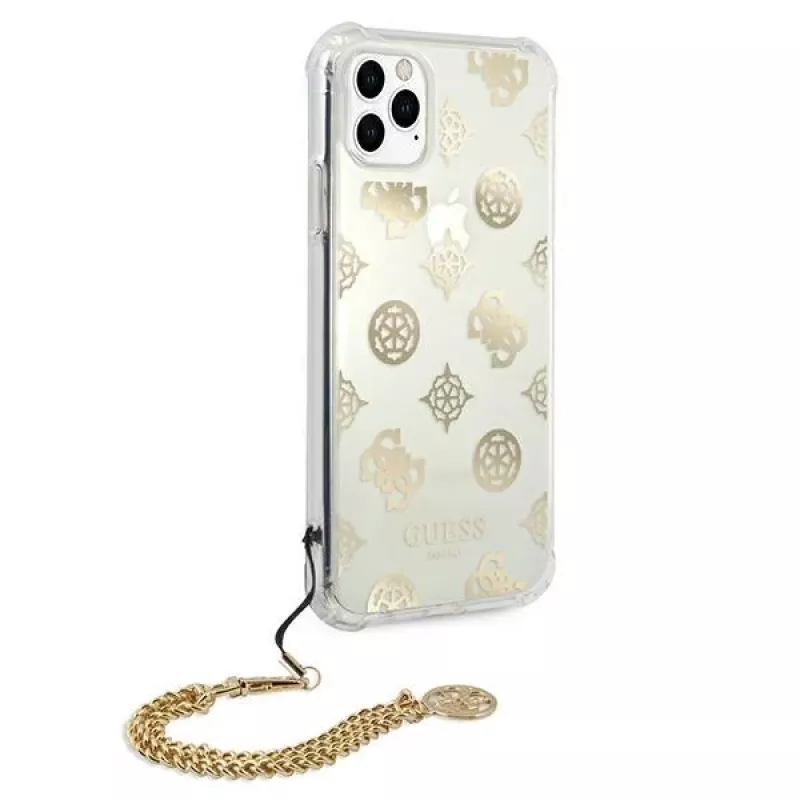 Guess GUHCN58KSPEGO hardcase voor Apple iPhone 11 Pro 5,8 inch goud Peony Chain Collection