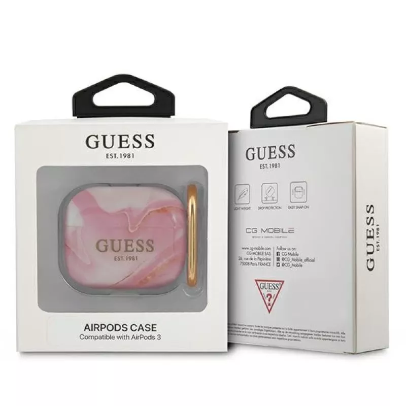 Guess GUA3UNMP AirPods 3 hoes roze Marble Collection