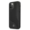 Mercedes-Benz iPhone 12 Pro Max 6,7 inch zwarte hardcase leer met perforatie