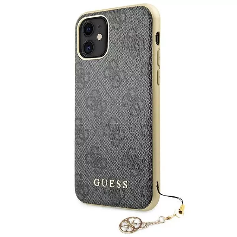 Guess GUHCN61GF4GGR iPhone 11 6,1 inch hardcase 4G Charms Collection - grijs