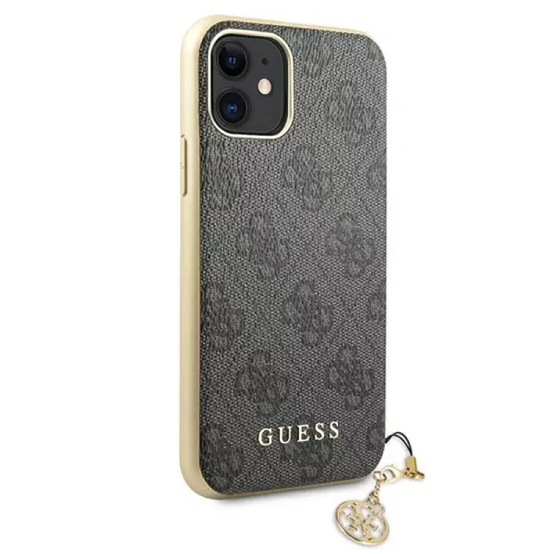 Guess GUHCN61GF4GGR iPhone 11 6,1 inch hardcase 4G Charms Collection - grijs