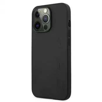 AMG AMHCP13LDOLBK iPhone 13 Pro hardcase echt leer hot stamped zwart