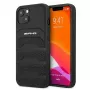 AMG AMHCP13SGSEBK iPhone 13 Mini 5,4 inch hardcase leer zwart met geprinte lijnen