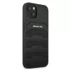 AMG AMHCP13SGSEBK iPhone 13 Mini 5,4 inch hardcase leer zwart met geprinte lijnen