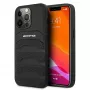 AMG AMHCP13LGSEBK iPhone 13 Pro / 13 6.1 zwarte hardcase leer Debossed Lines