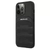 AMG AMHCP13LGSEBK iPhone 13 Pro / 13 6.1 zwarte hardcase leer Debossed Lines